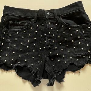The Kooples Studded Jean Shorts